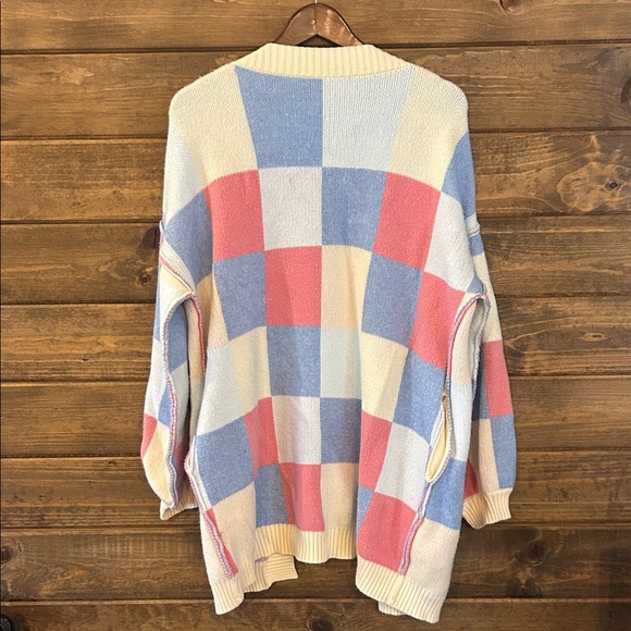 Colorful Patchwork Open-Front Cardigan - Picture 4 of 4